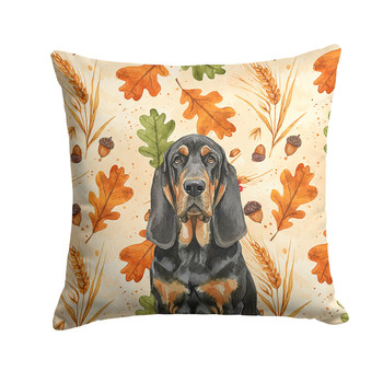 Black and Tan Bloodhound Heirloom Fall Throw Pillow 14" x 14" product image at 