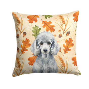 Standard Silver Poodle Heirloom Fall Throw Pillow 14" x 14" product image at NuMercy
