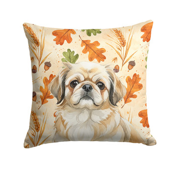 Fawn Pekingese Heirloom Fall Throw Pillow 14" x 14" product image at NuMercy