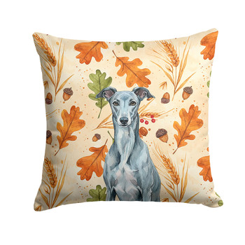 Blue Brindle Greyhound Heirloom Fall Throw Pillow 14" x 14" product image at NuMercy