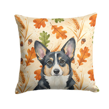 Black and White Cardigan Welsh Corgi Heirloom Fall Throw Pillow 14" x 14" product image at NuMercy