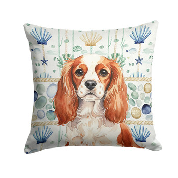 Blenheim English Toy Spaniel Coastal Sea Glass Throw Pillow 14" x 14" product image at NuMercy