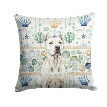 Dogo Argentino Coastal Sea Glass Throw Pillow 14" x 14" product image at NuMercy