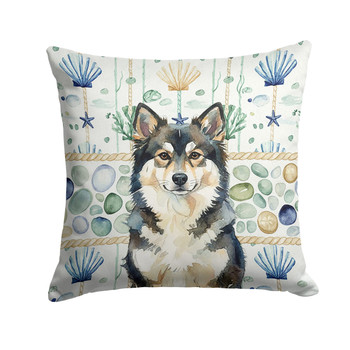 Finnish Lapphund Coastal Sea Glass Throw Pillow 14" x 14" product image at NuMercy