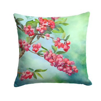 Pennsylvania Mountain Laurels in Watercolor Throw Pillow 14" x 14" product image at NuMercy