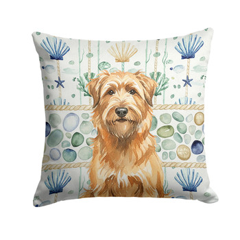 Tawny Briard Coastal Sea Glass Throw Pillow 14" x 14" product image at NuMercy