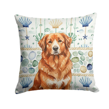 Reddish Brown Great Pyrenees Coastal Sea Glass Throw Pillow 14" x 14" product image at NuMercy