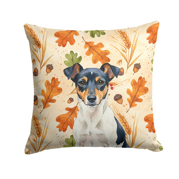Tricolor Rat Terrier Heirloom Fall Throw Pillow 14" x 14" product image at NuMercy