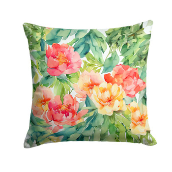 Indiana Peonies in Watercolor Throw Pillow 14" x 14" DAC1649 product image at NuMercy