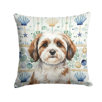 Parti-color Havanese Coastal Sea Glass Throw Pillow 14" x 14" product image at NuMercy