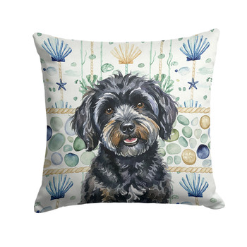 Black Havanese Coastal Sea Glass Throw Pillow 14" x 14" product image at NuMercy