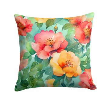 Georgia Cherokee Rose in Watercolor Throw Pillow 14" x 14" DAC1640 product image at NuMercy