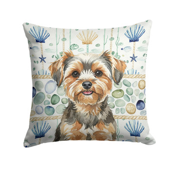 Yorkiepoo Coastal Sea Glass Throw Pillow 14" x 14" product image at NuMercy