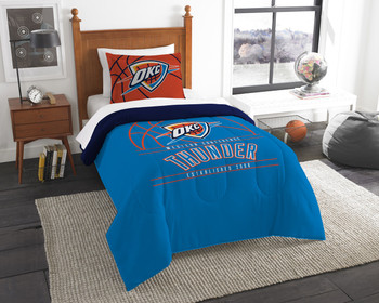 Oklahoma City Thunder NBA Bedding Twin Comforter and Sham Set