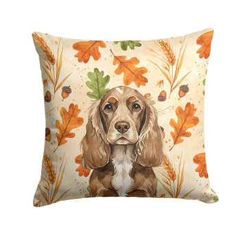 Chocolate Cocker Spaniel Heirloom Fall Throw Pillow 14" x 14" product image at NuMercy