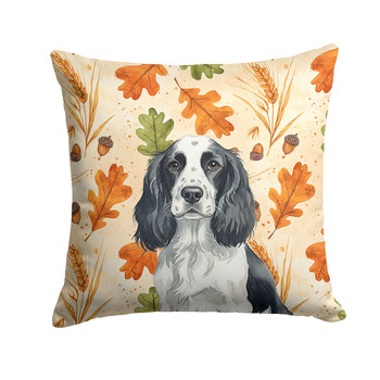 Black and White English Springer Spaniel Heirloom Fall Throw Pillow 14" x 14" product image at NuMercy