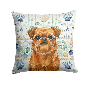 Belge Brussels Griffon Coastal Sea Glass Throw Pillow 14" x 14" product image at NuMercy