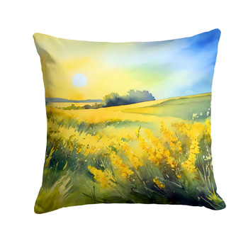 Nebraska Goldenrod in Watercolor Throw Pillow 14" x 14" DAC1682 product image at NuMercy