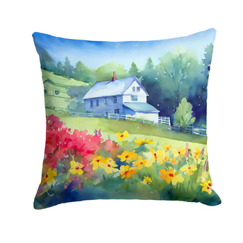 Massachusetts Mayflowers in Watercolor Throw Pillow 14" x 14" DAC1668 product image at NuMercy