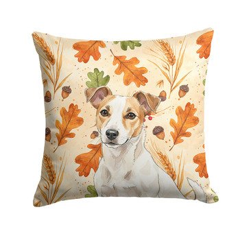 White and Tan Jack Russell Terrier Heirloom Fall Throw Pillow 14" x 14" product image at NuMercy