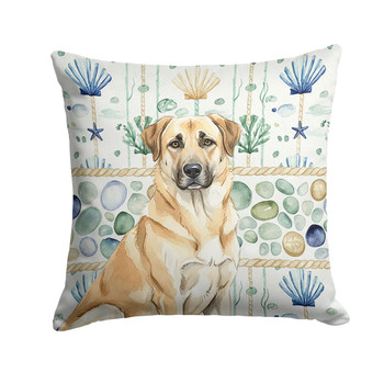 Anatolian Shepherd Dog Coastal Sea Glass Throw Pillow 14" x 14" product image at NuMercy