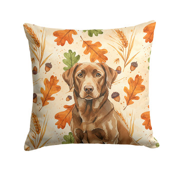Chocolate Labrador Retriever Heirloom Fall Throw Pillow 14" x 14" product image at NuMercy