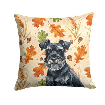 Black Miniature Schnauzer Heirloom Fall Throw Pillow 14" x 14" product image at NuMercy