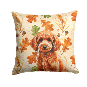 Toy Red Poodle Heirloom Fall Throw Pillow 14" x 14" product image at NuMercy