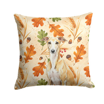 Fawn Whippet Heirloom Fall Throw Pillow 14" x 14" product image at NuMercy