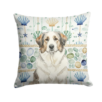 Badger Great Pyrenees Coastal Sea Glass Throw Pillow 14" x 14" product image at NuMercy