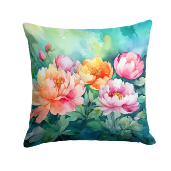 Indiana Peonies in Watercolor Throw Pillow 14" x 14" DAC1650 product image at NuMercy