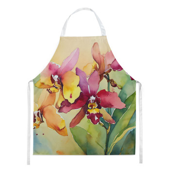 Orchids in Watercolor Cooking Kitchen Apron DAC1591 product image at NuMercy