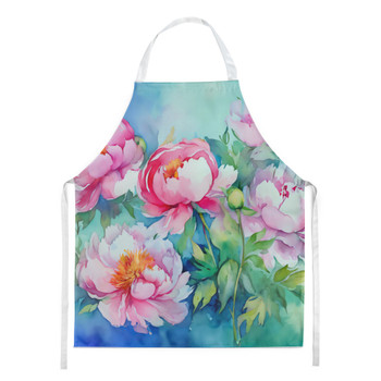 Peonies in Watercolor Cooking Kitchen Apron DAC1595 product image at NuMercy
