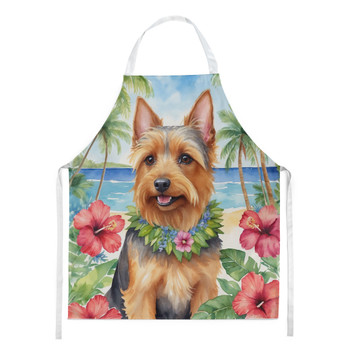 Australian Terrier Luau Cooking Kitchen Apron product image at NuMercy