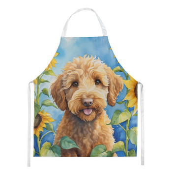 Labradoodle in Sunflowers Cooking Kitchen Apron DAC6113 product image at NuMercy