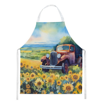 Kansas Sunflowers in Watercolor Cooking Kitchen Apron DAC1654 product image at NuMercy