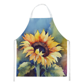 Sunflowers in Watercolor Cooking Kitchen Apron DAC1615 product image at NuMercy