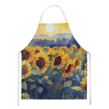 Sunflowers in Watercolor Cooking Kitchen Apron DAC1614 product image at NuMercy
