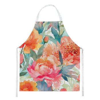 Peonies in Watercolor Cooking Kitchen Apron DAC1596 product image at NuMercy