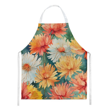 Chrysanthemums in Watercolor Cooking Kitchen Apron DAC1554 product image at NuMercy