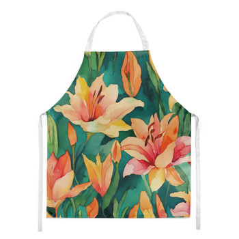 Lilies in Watercolor Cooking Kitchen Apron DAC1587 product image at NuMercy