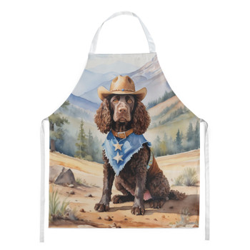American Water Spaniel Cowboy Welcome Cooking Kitchen Apron product image at NuMercy