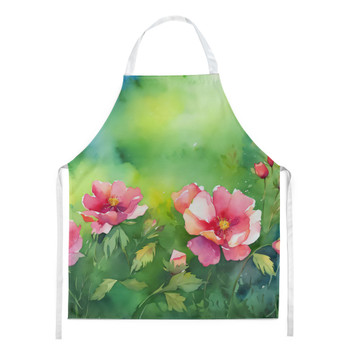 Iowa Wild Prairie Roses in Watercolor Cooking Kitchen Apron DAC1651 product image at NuMercy