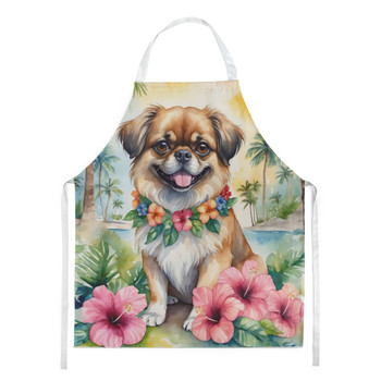 Tibetan Spaniel Luau Cooking Kitchen Apron product image at NuMercy