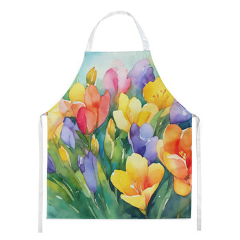 Freesias in Watercolor Cooking Kitchen Apron DAC1567 product image at NuMercy