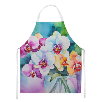 Orchids in Watercolor Cooking Kitchen Apron DAC1600 product image at NuMercy