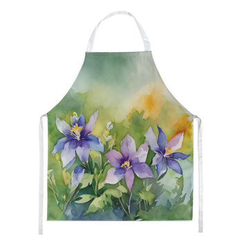 Colorado Rocky Mountain Columbine in Watercolor Cooking Kitchen Apron DAC1631 product image at NuMercy