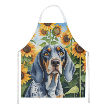 Bluetick Coonhound in Sunflowers Cooking Kitchen Apron product image at NuMercy