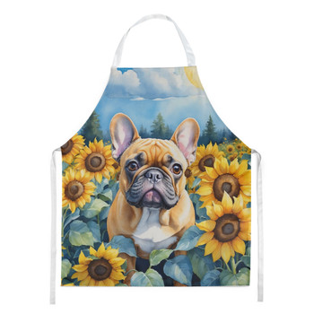 French Bulldog in Sunflowers Cooking Kitchen Apron DAC6080 product image at NuMercy