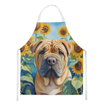 Shar Pei in Sunflowers Cooking Kitchen Apron product image at NuMercy